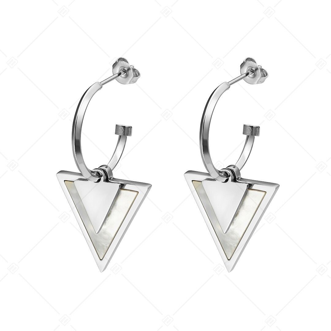 BALCANO - Boucles d'oreilles pendantes Delta / triangulaires, finition polie brillante