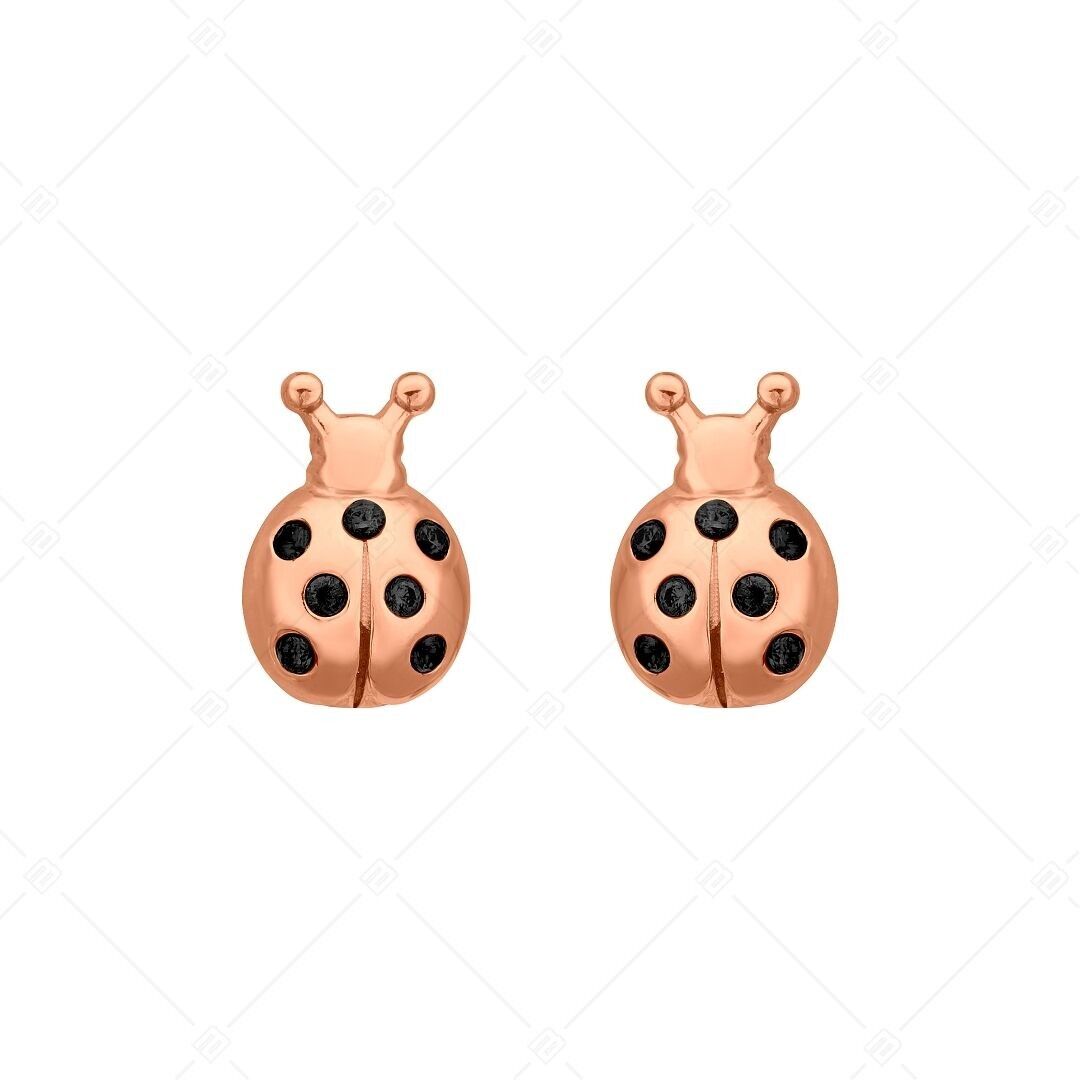 BALCANO - Bubamara / Stainless Steel Earrings With Cubic Zirconia Gemstones, 18K Rose Gold Plated