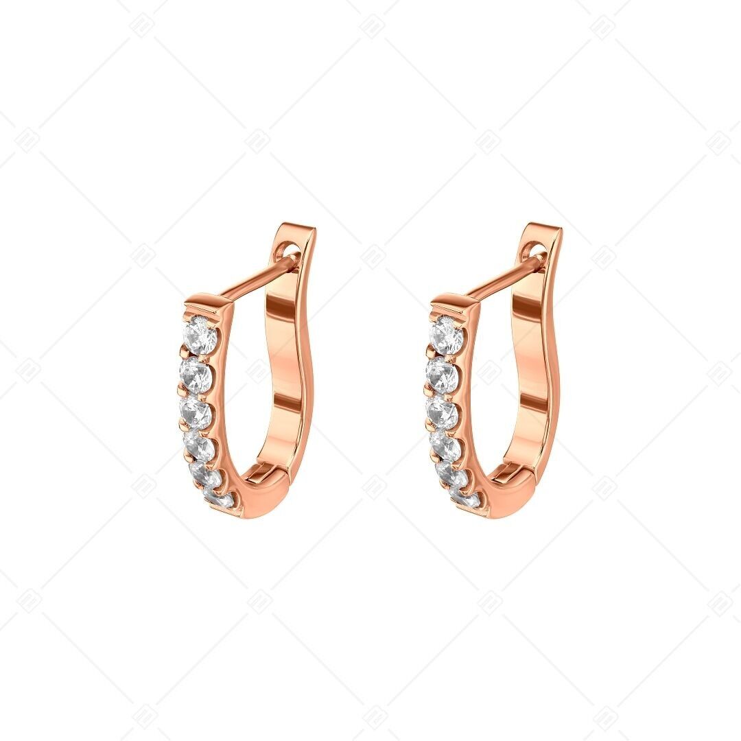 BALCANO - Corinne / Stainless Steel Earrings With Cubic Zirconia Gemstones, 18K Rose Gold Plated