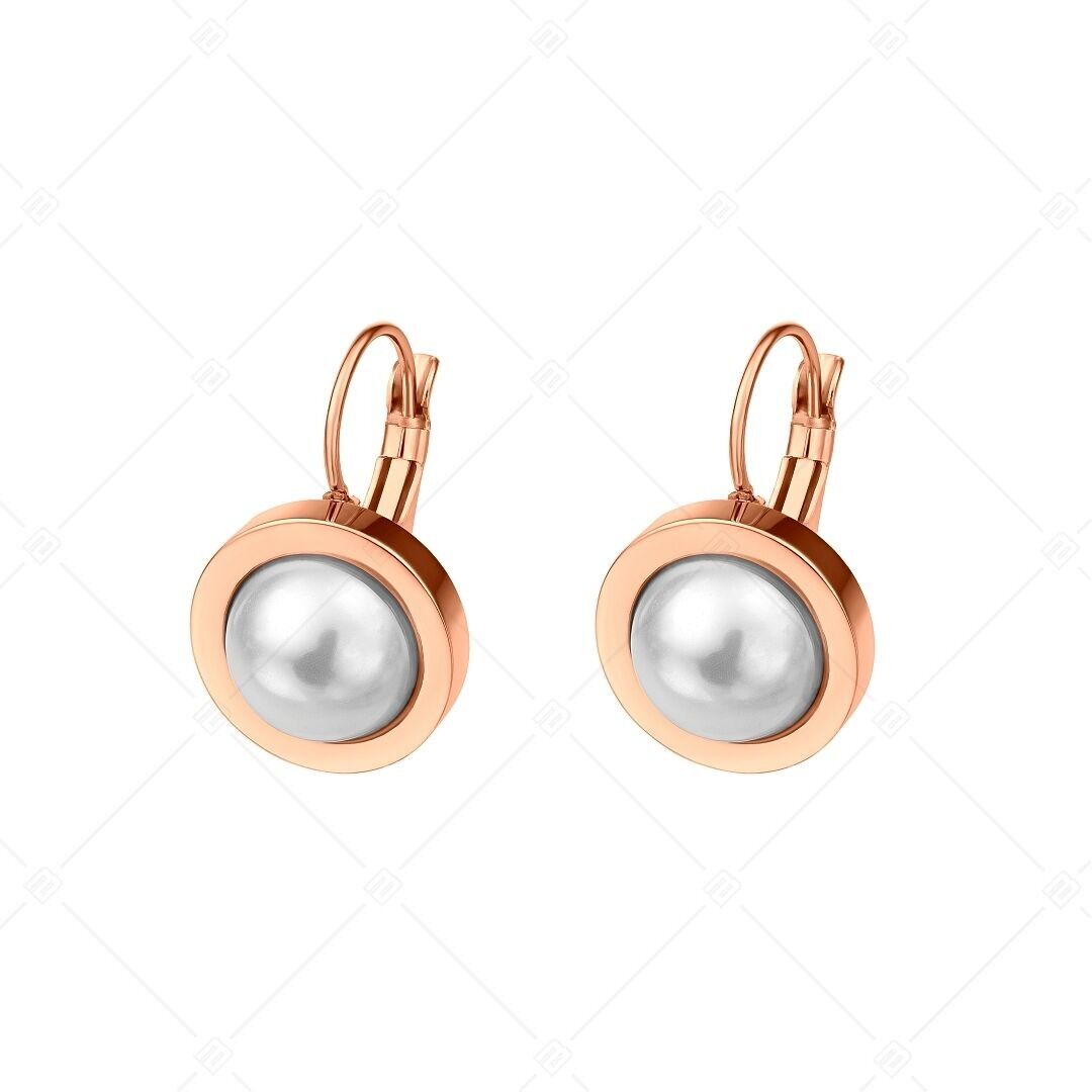 BALCANO - Jacqueline / Stainless Steel Earrings With Shell Pearls 18K Rose Gold Plated