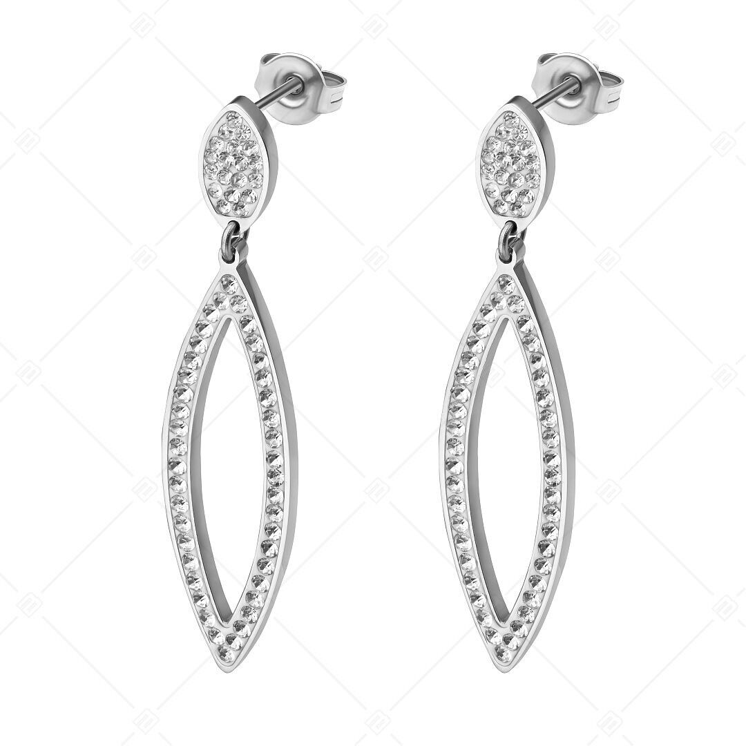 BALCANO - Madelyn / Dangling Stainless Steel Earrings With Crystals, High Polished