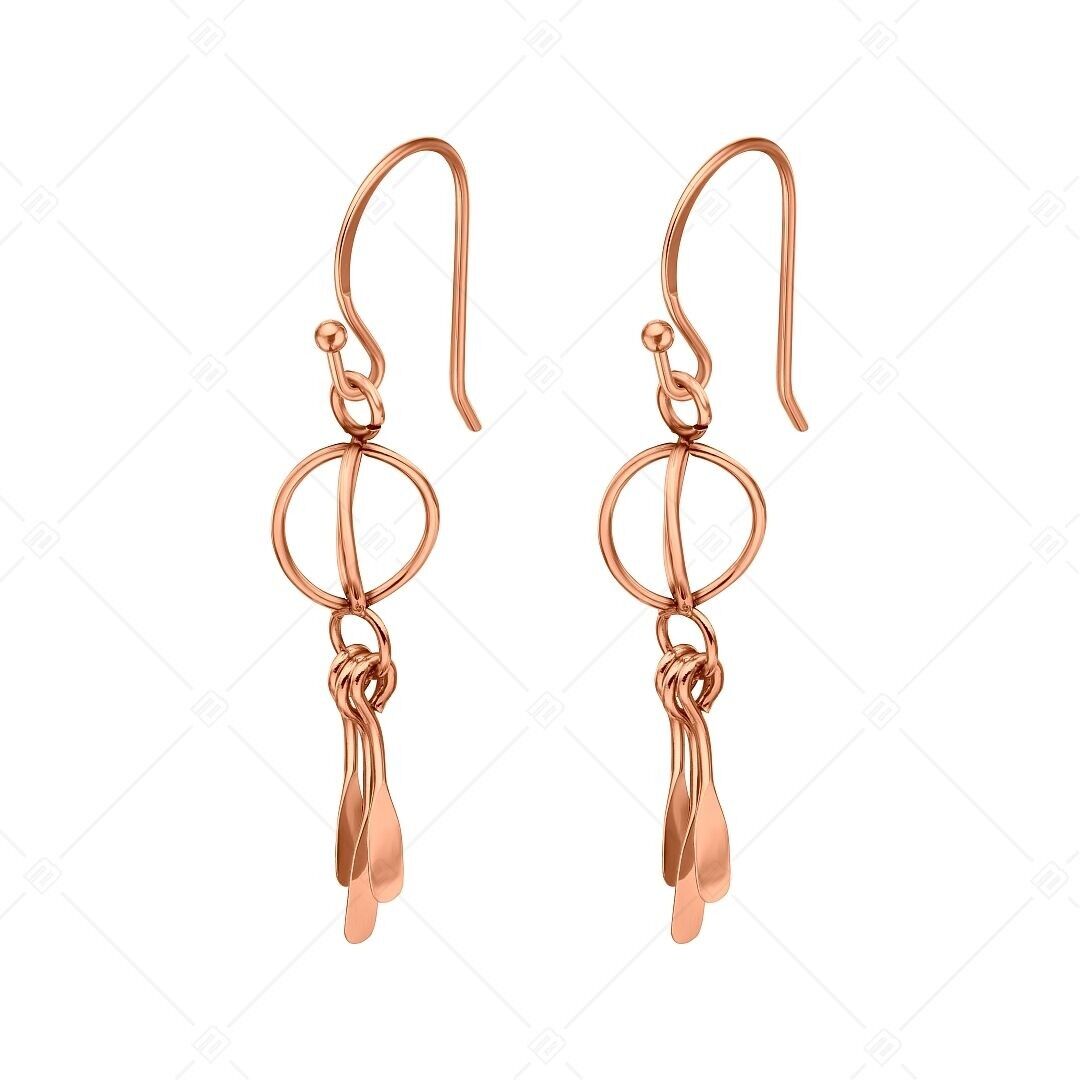 BALCANO - Violette / Unique Dangling Stainless Steel Earrings, 18K Rose Gold Plated