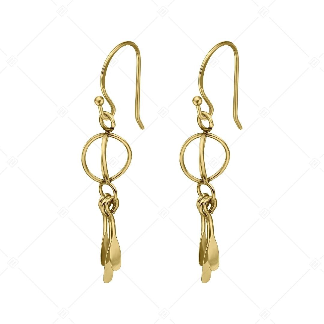 BALCANO - Violette / Unique Dangling Stainless Steel Earrings, 18K Gold Plated