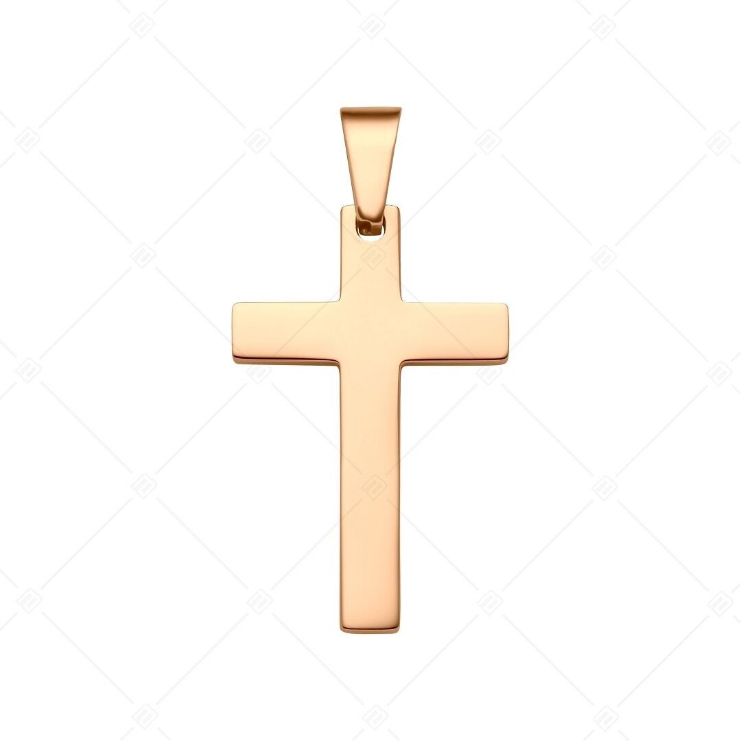 BALCANO - Cruz / Colgante de cruz grabable, chapado en oro rosa de 18 quilates