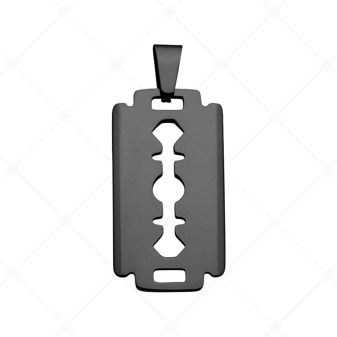 BALCANO - Colgante con forma de hoja/hoja, baño de PVD negro