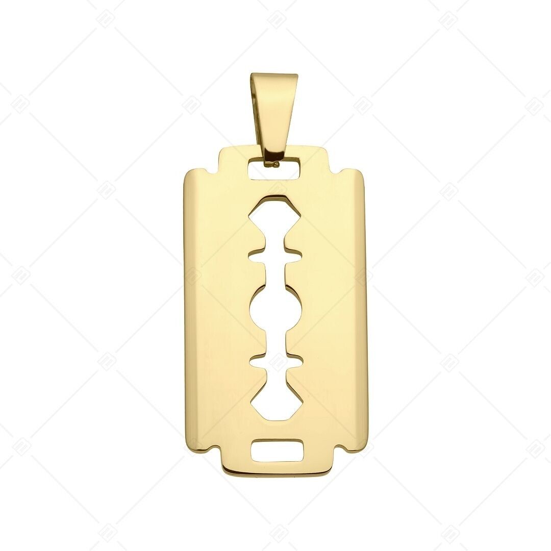 BALCANO - Colgante con forma de hoja/hoja, chapado en oro de 18 quilates