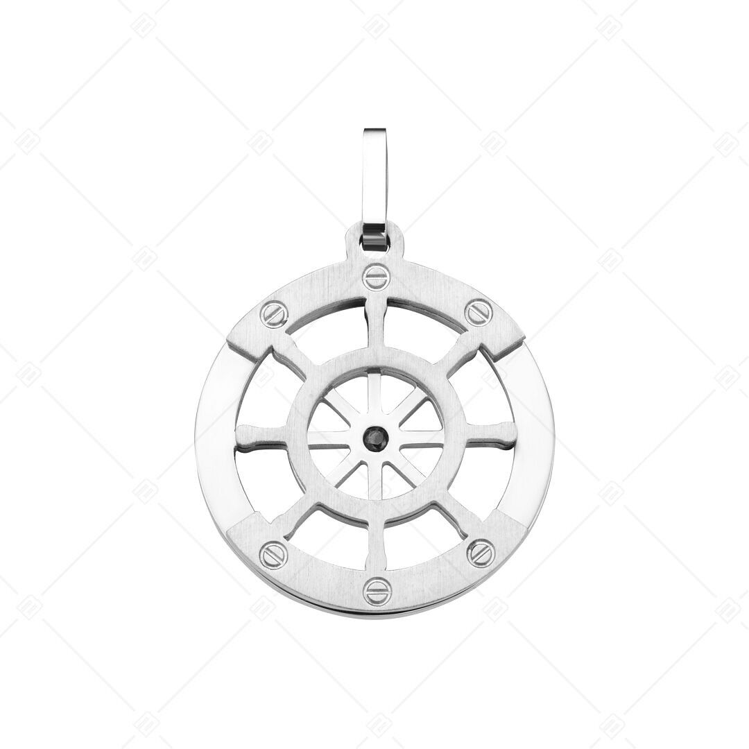 BALCANO - Colgante de acero inoxidable con forma de volante de marinero/barco, pulido brillante