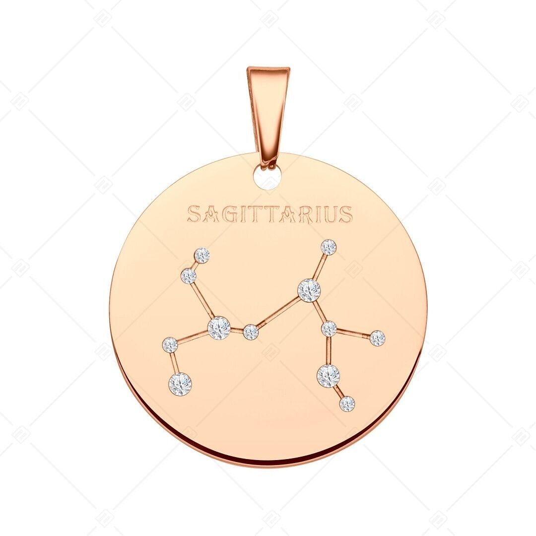 BALCANO - Colgante del Zodíaco/Constelación con Circonitas y Baño de Oro Rosa de 18 K - Sagitario