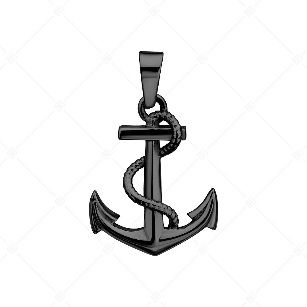 BALCANO - Ancoris / Colgante de ancla de acero inoxidable, baño de PVD negro