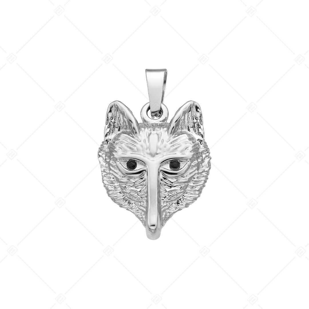 BALCANO - Colgante de cabeza de lobo de acero inoxidable con circonitas, pulido