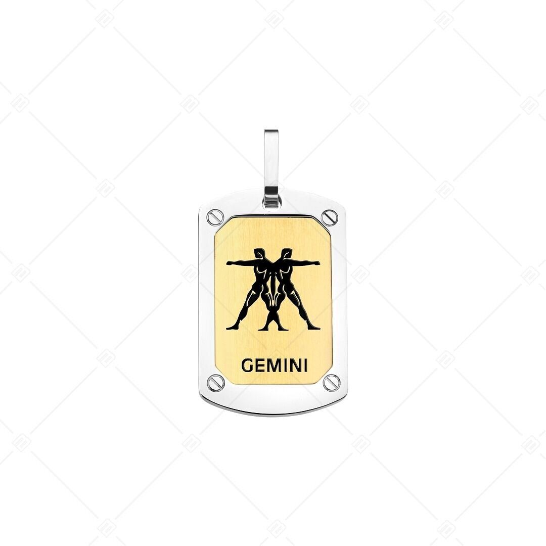 BALCANO - Colgante Géminis / Horóscopo, chapado en oro de 18 quilates - Géminis