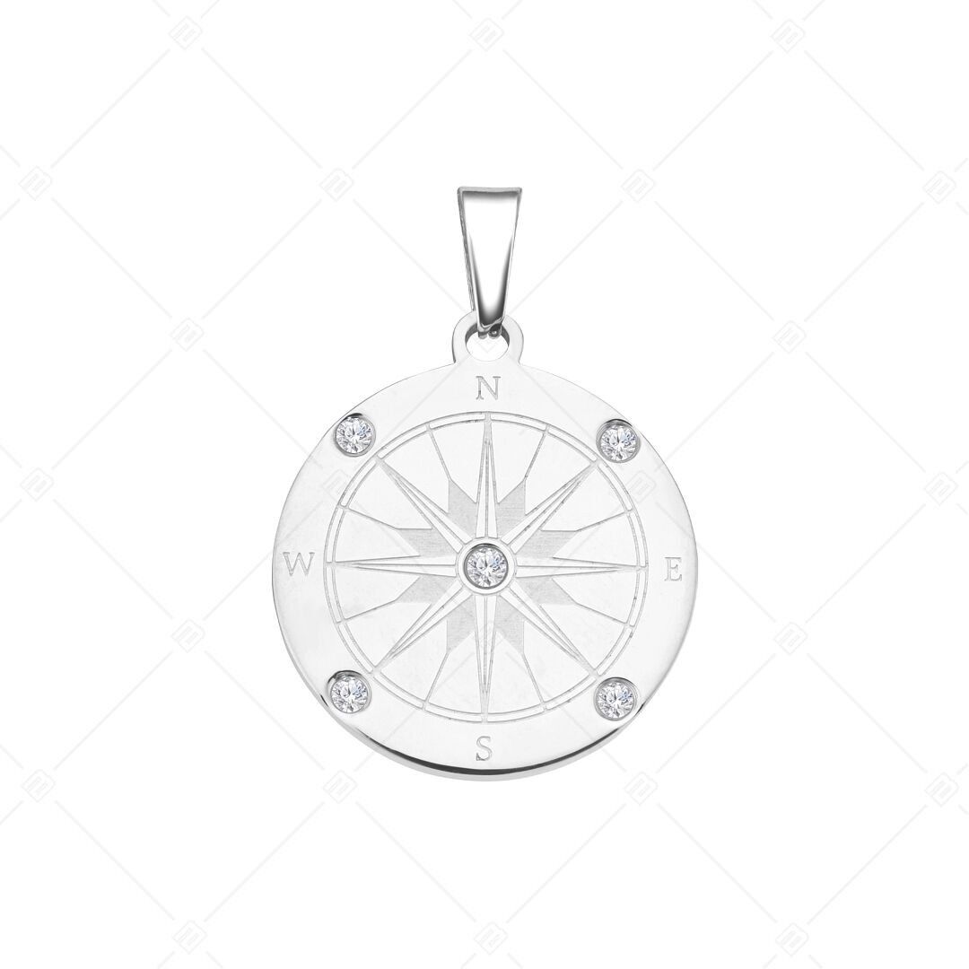 BALCANO - Brújula / Colgante con circonitas, pulido