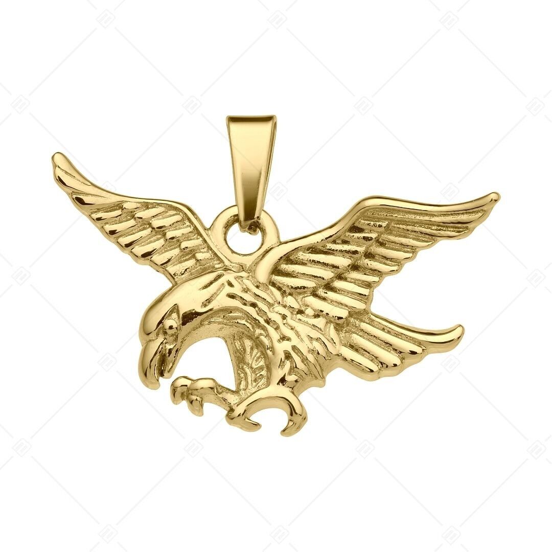 BALCANO - Águila / Colgante de águila de acero inoxidable chapado en oro de 18 quilates