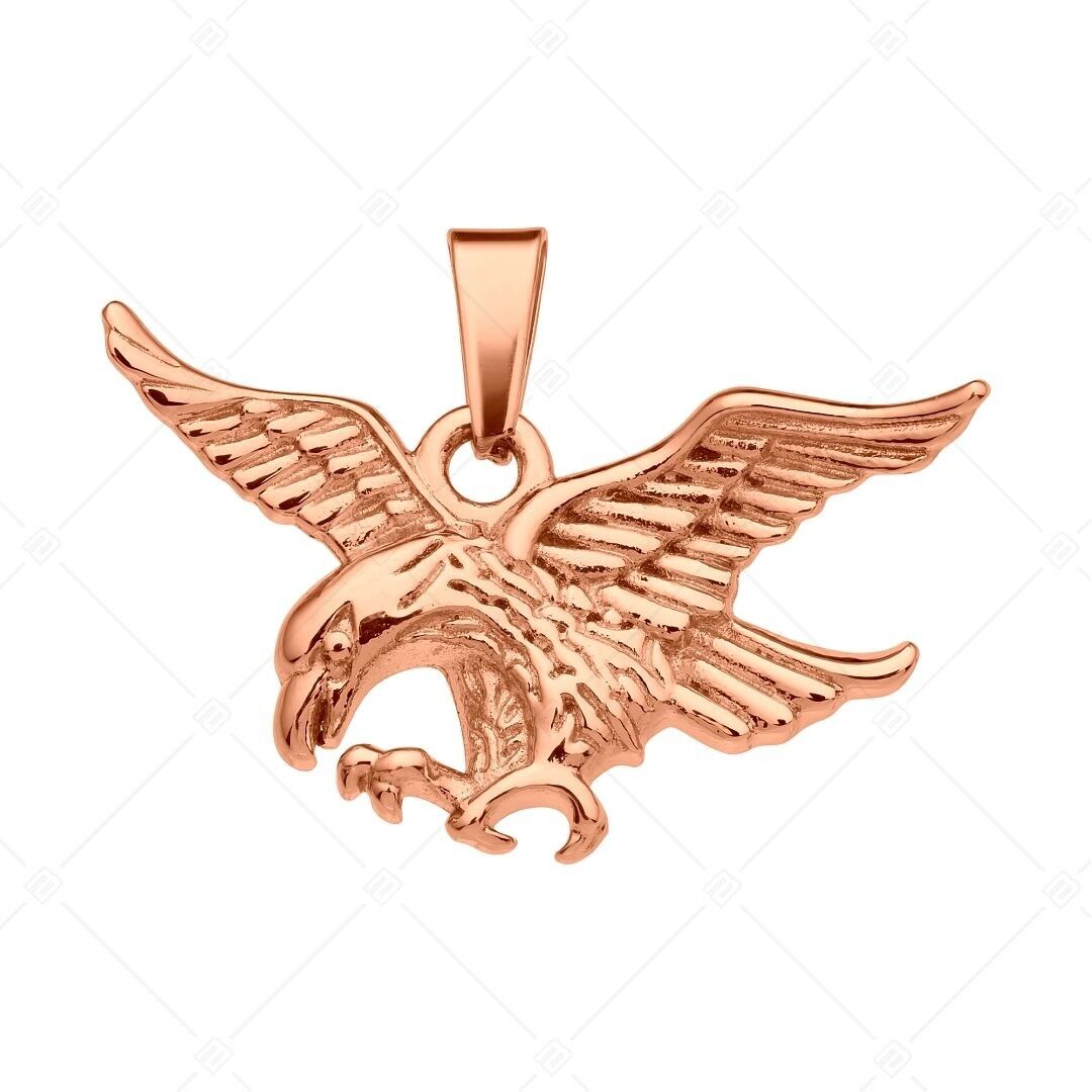 BALCANO - Águila / Colgante de águila de acero inoxidable chapado en oro rosa de 18 quilates