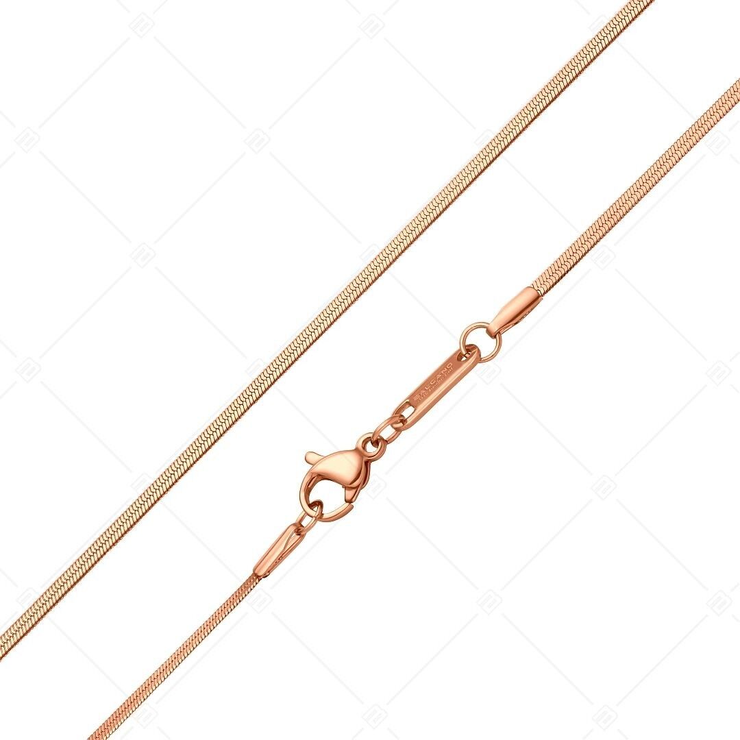 BALCANO - Chaîne serpent aplatie en acier inoxydable plaqué or rose 18 carats - 1,9 mm