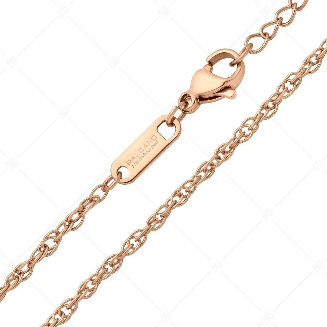 BALCANO - Príncipe de Gales / Cadena Príncipe de Gales de acero inoxidable, chapada en oro rosa de 18 quilates - 2 mm