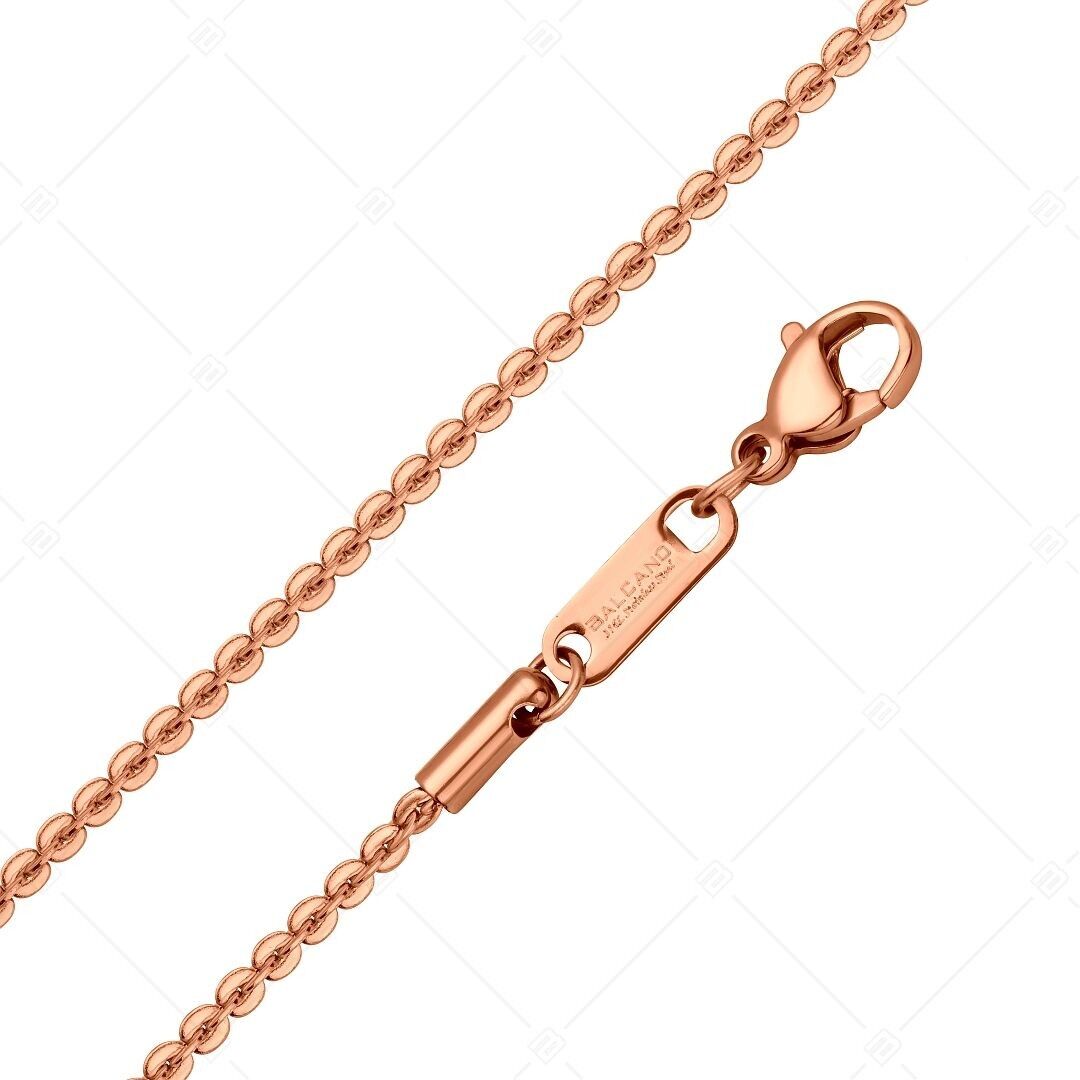 BALCANO - Cadena de Café / Collar de Cadena de Café de Acero Inoxidable, Baño de Oro Rosa de 18 K - 2 mm