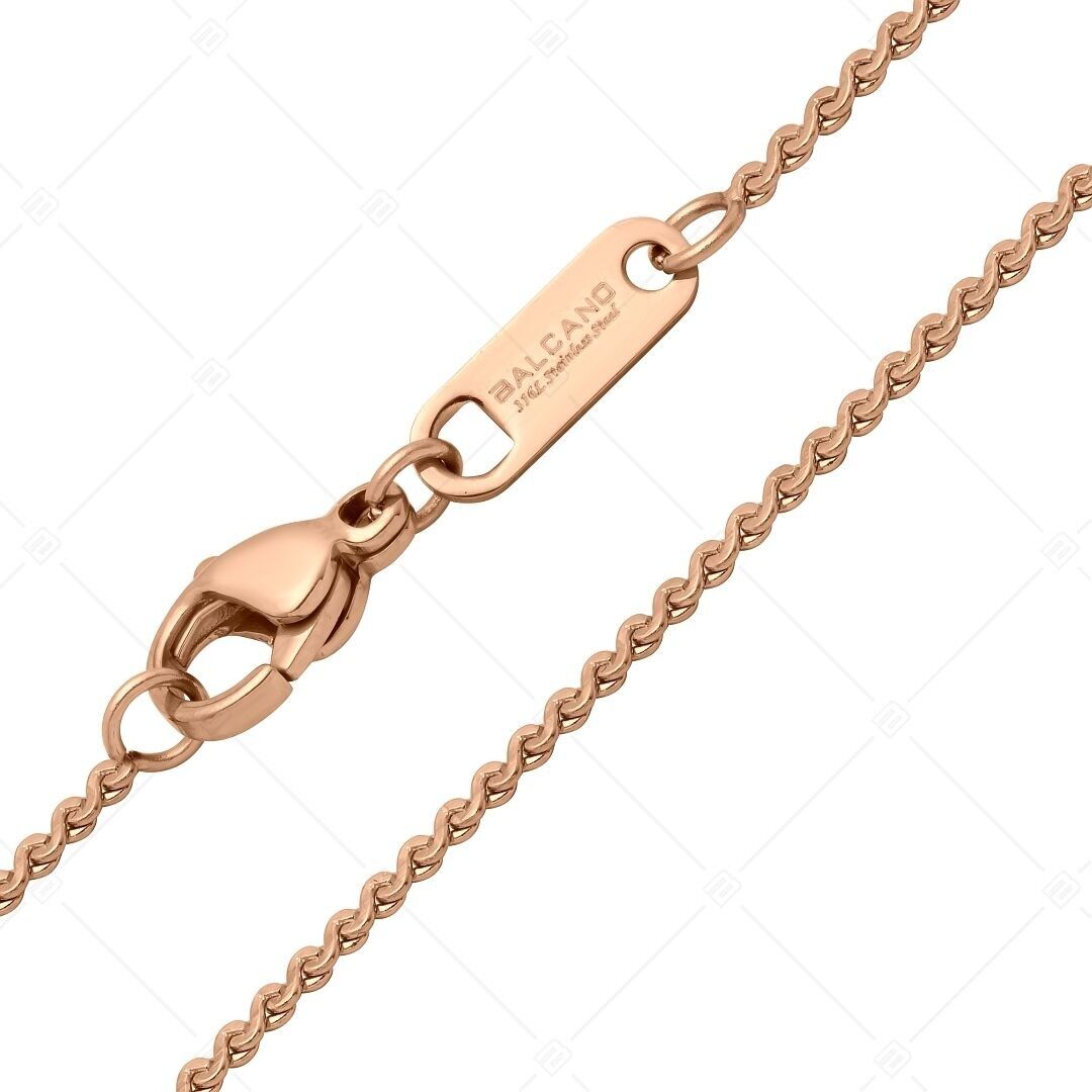 BALCANO - Serpentina / Cadena Serpentina de Acero Inoxidable, Baño de Oro Rosa de 18 K - 1,5 mm