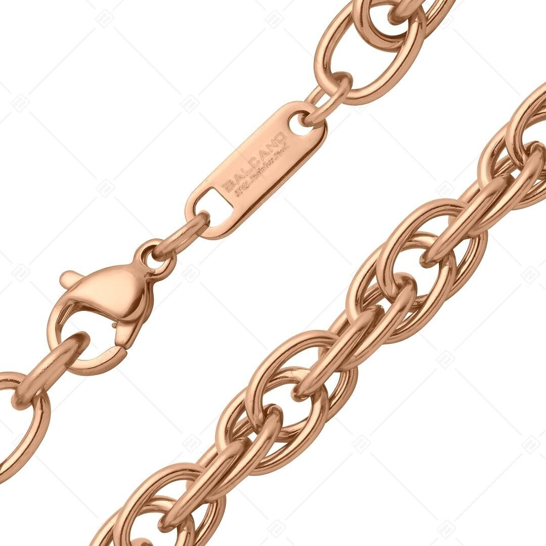BALCANO - Príncipe de Gales / Cadena Príncipe de Gales de acero inoxidable, chapada en oro rosa de 18 quilates - 6 mm