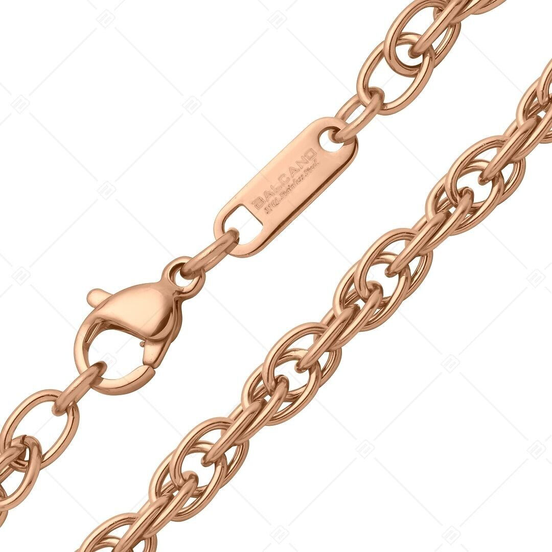 BALCANO - Príncipe de Gales / Cadena Príncipe de Gales de acero inoxidable, chapada en oro rosa de 18 quilates - 4 mm