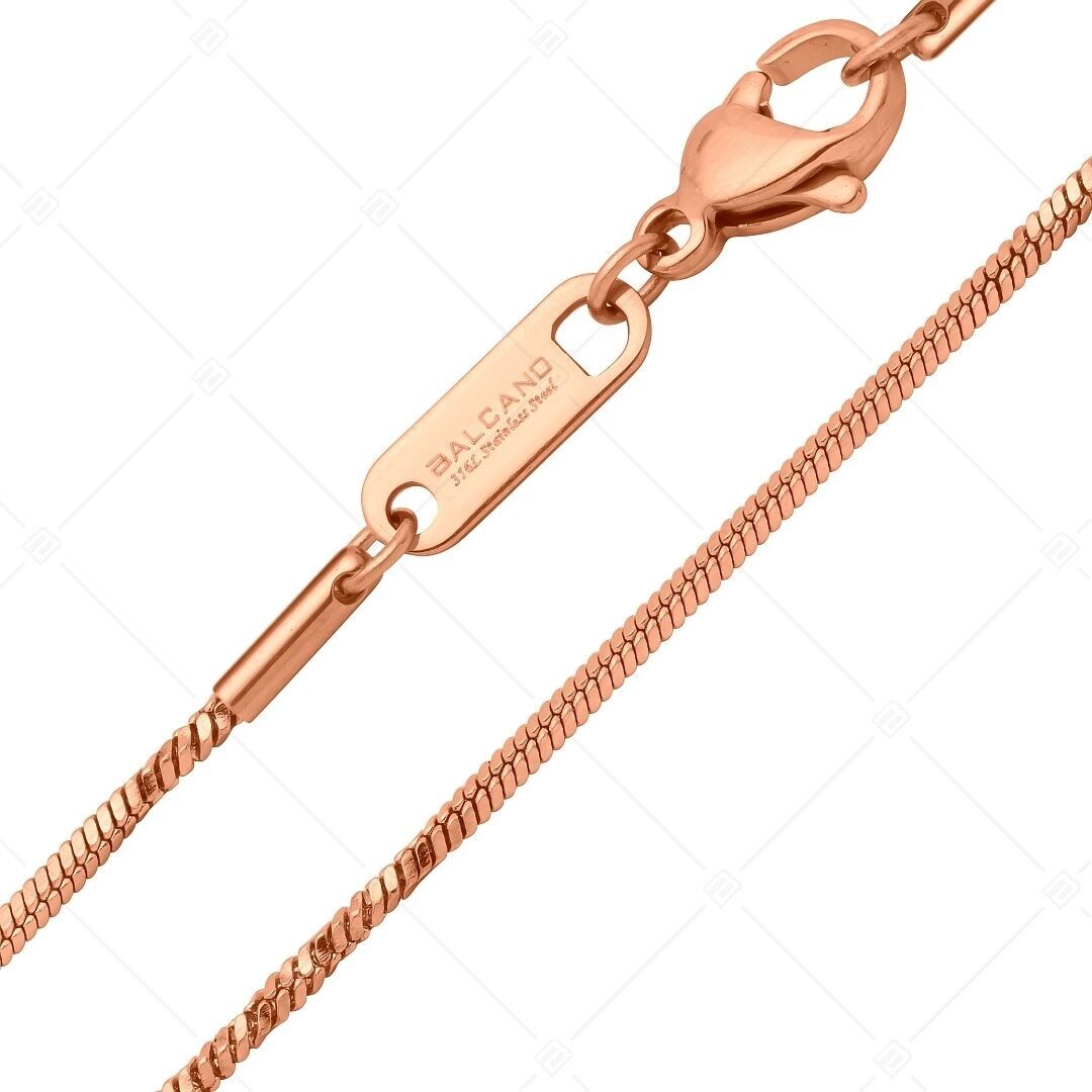 BALCANO - Cadena de acero inoxidable con baño de oro rosa de 18 quilates - 1,1 mm
