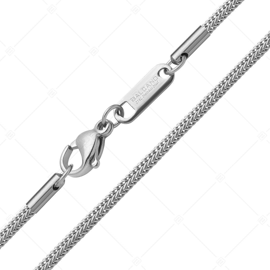 BALCANO - Cadena de cola de zorro / Cadena de cola de zorro de acero inoxidable, muy pulida - 1,5 mm