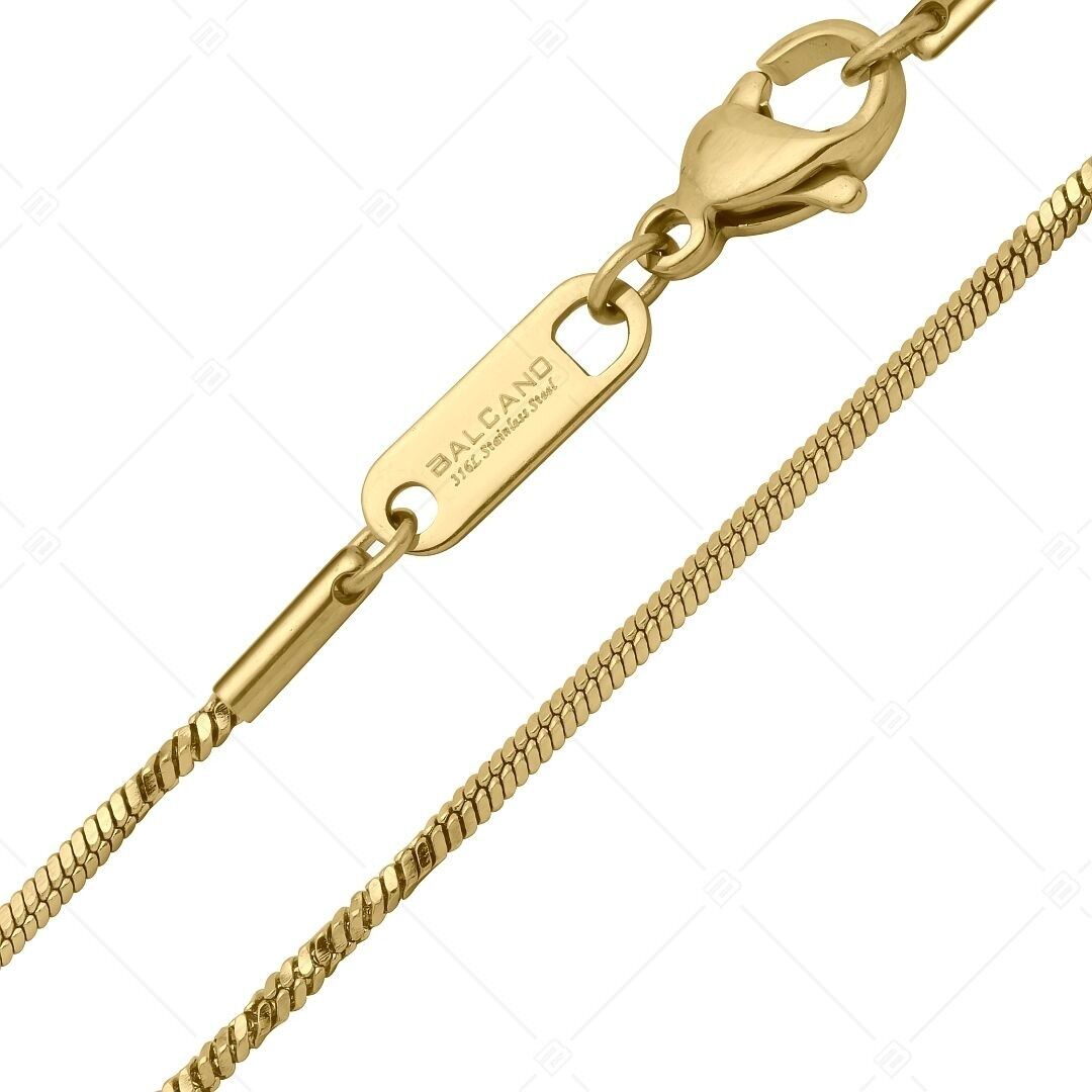 BALCANO - Cadena de acero inoxidable chapada en oro de 18 quilates - 1,1 mm