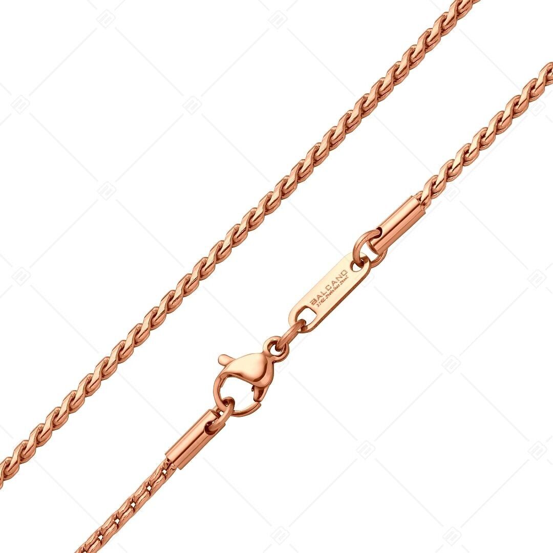 BALCANO - Spiga / Cadena Spiga de acero inoxidable, chapada en oro rosa de 18 quilates - 1,9 mm