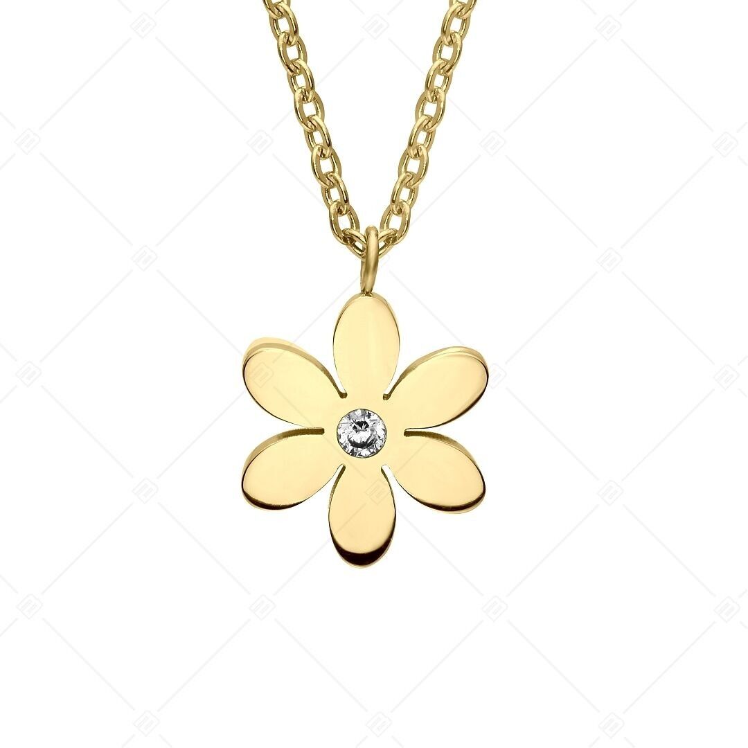 BALCANO - Dahlia / Stainless Steel Cable Chain With Flower Pendant, 18K Gold Plated