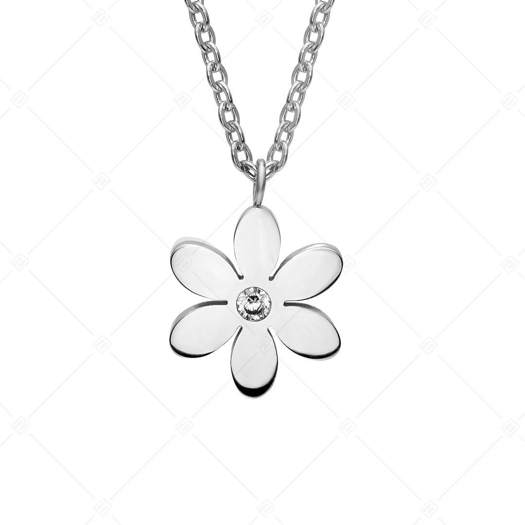 BALCANO - Dahlia / Stainless Steel Cable Chain With Flower Pendant, High Polished