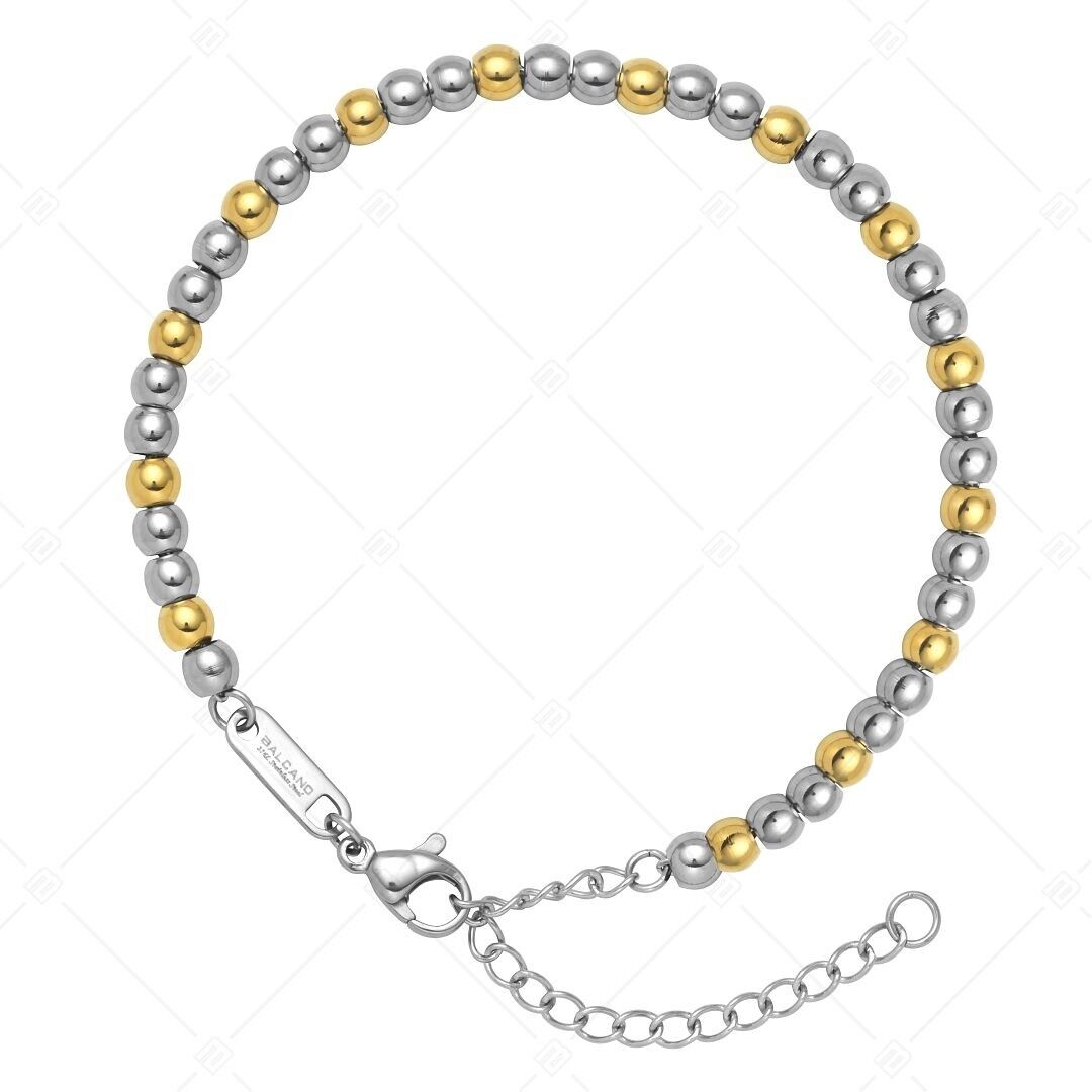 BALCANO - Dottie / Stainless Steel Beaded Flattened Cable Chain, High Polished, 18K Gold Plated