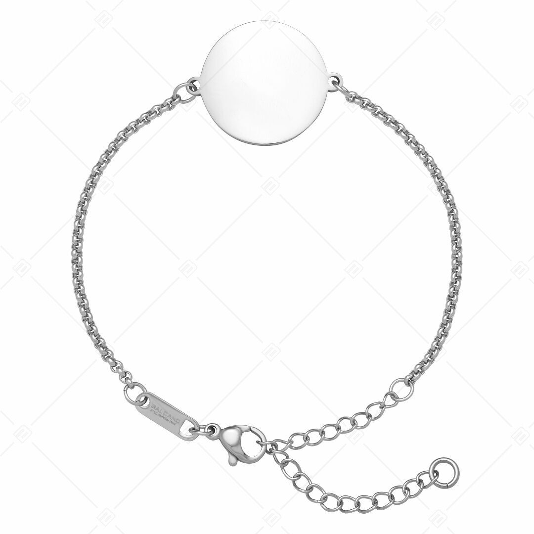 BALCANO - Tondo / Stainless Steel Bracelet With Round Engravable Headpiece