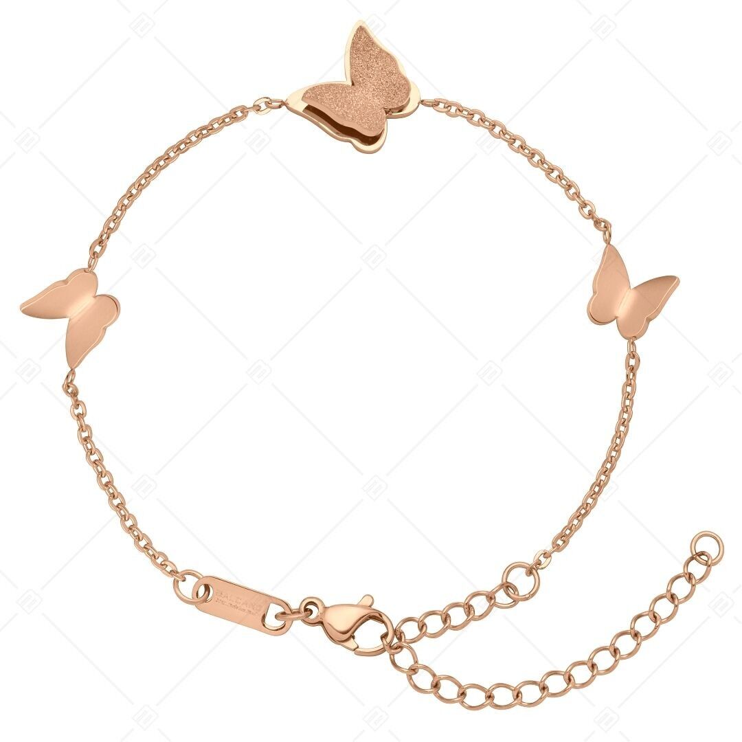 BALCANO - Papillon / Stainless Steel Butterfly Bracelet, 18K Rose Gold Plated