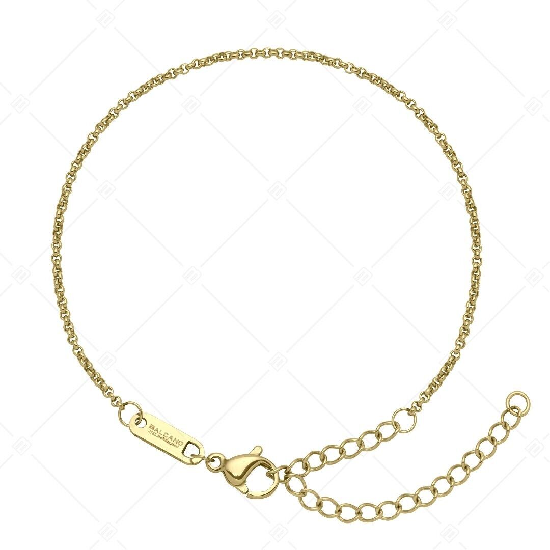 BALCANO - Pulsera Belcher de acero inoxidable, chapada en oro de 18 quilates, 1,5 mm