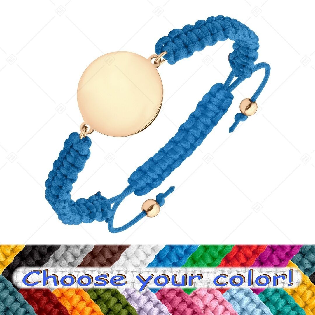BALCANO - Pulsera de la Amistad con Cabeza Redonda Grabable de Acero Inoxidable, Baño de Oro Rosa de 18 K
