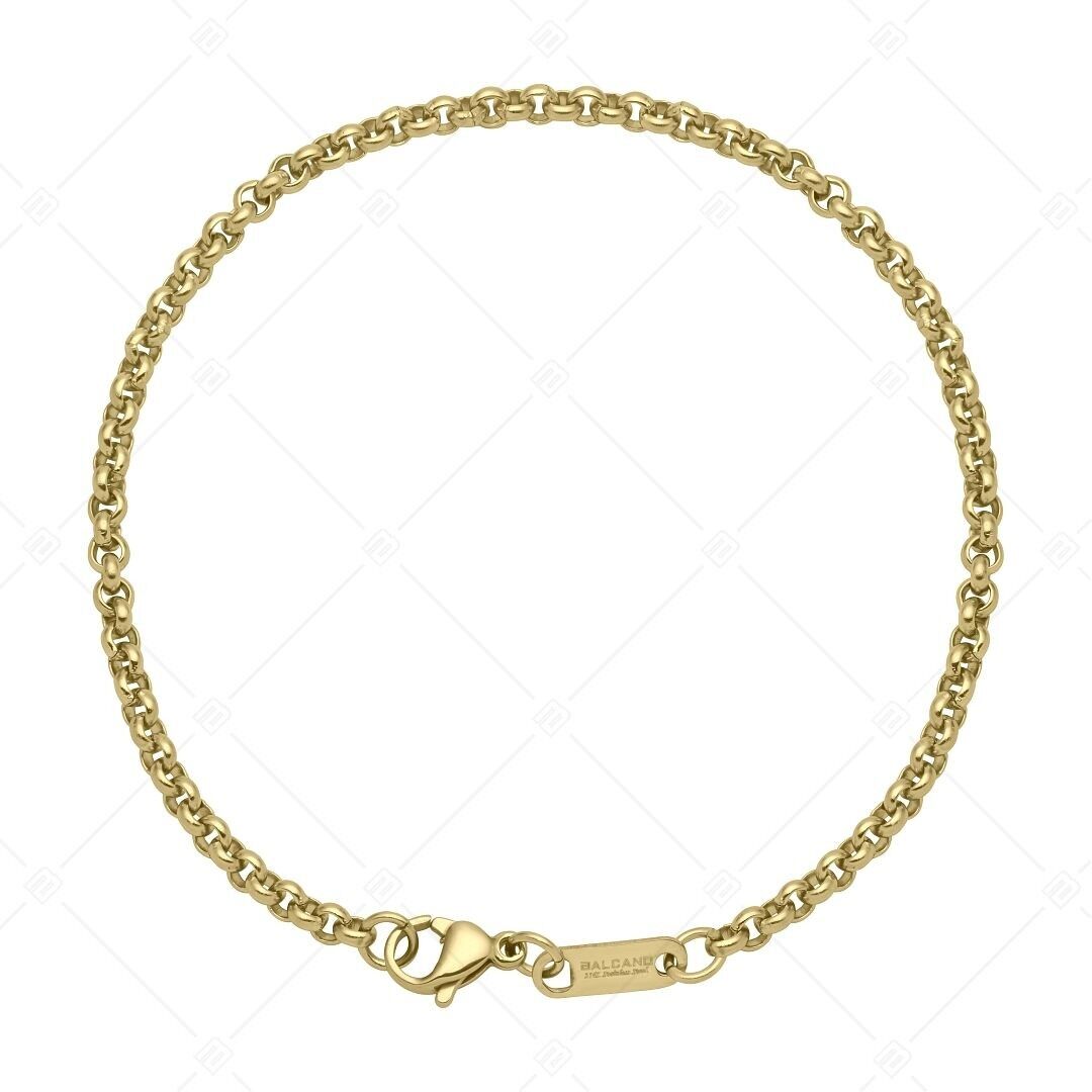 BALCANO - Belcher Stainless Steel Belcher Chain-Bracelet, 18K Gold Plated - 3 mm