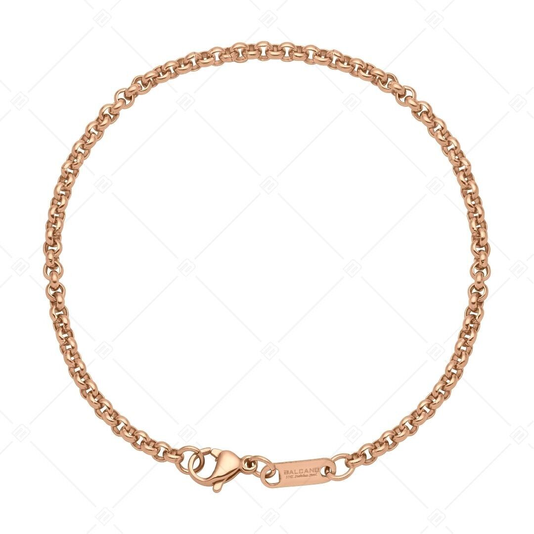 BALCANO - Belcher / Stainless Steel Belcher Chain-Bracelet, 18K Rose Gold Plated - 3 mm