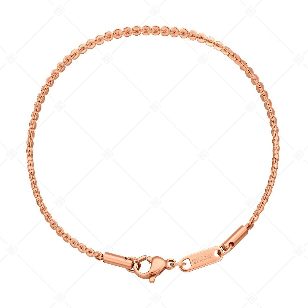 BALCANO - Coffee Chain / Stainless Steel Coffee Chain-Bracelet, 18K Rose Gold Plated - 2 mm