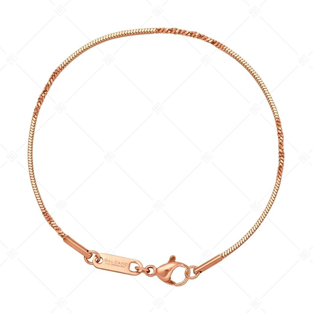 BALCANO - Fancy / Stainless Steel Fancy Chain-Bracelet, 18K Rose Gold Plated - 1,1 mm