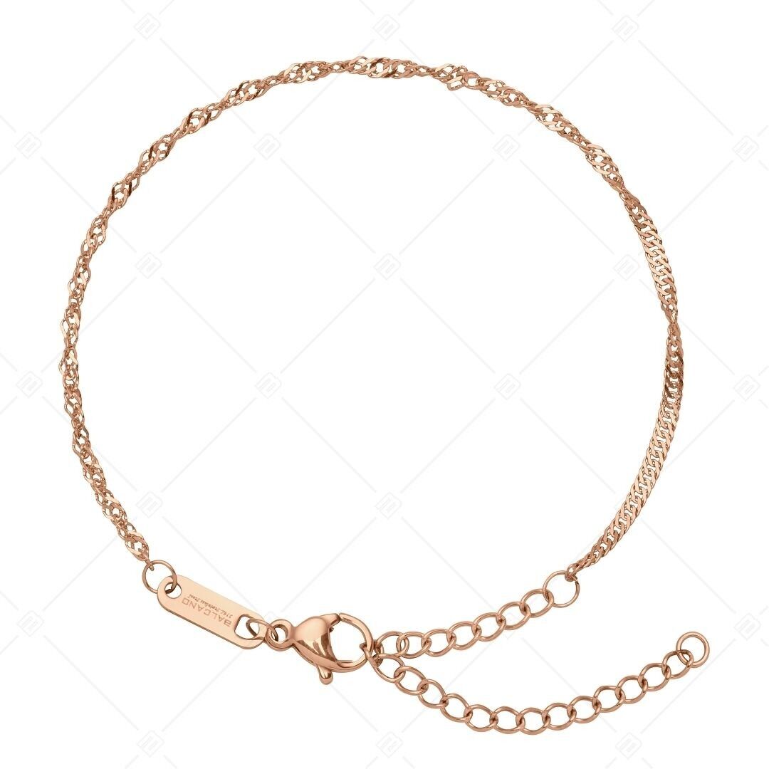 BALCANO - Singapore / Stainless Steel Singapore Chain-Bracelet, 18K Rose Gold Plated - 1,2 mm
