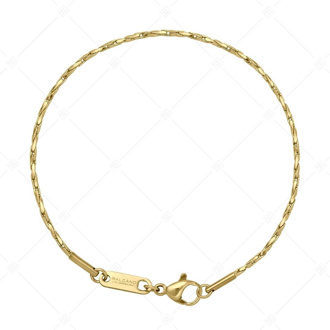 BALCANO - Twisted Cobra / Stainless Steel Twisted Crimpable Chain-Bracelet, 18K Gold Plated - 1,35 mm