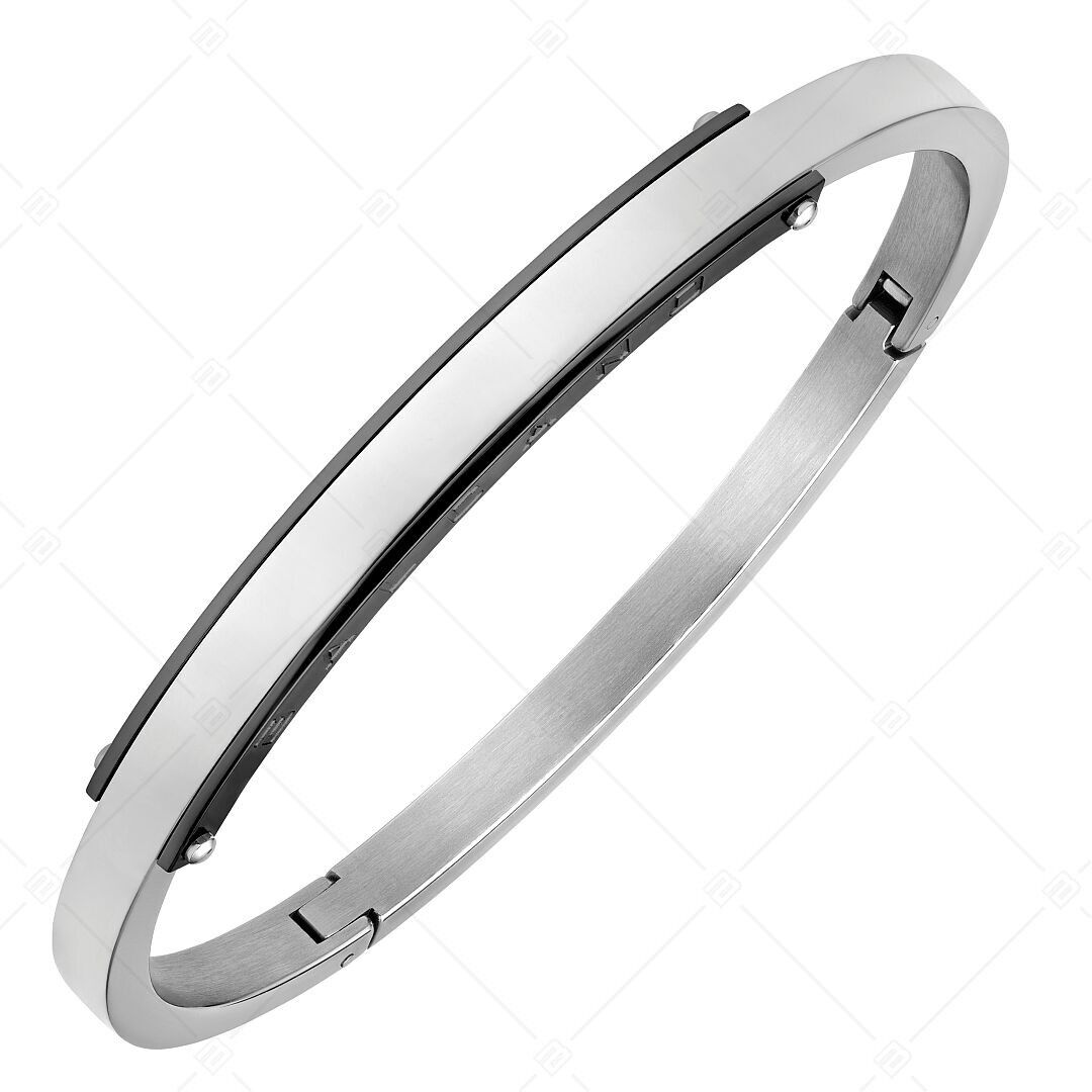 BALCANO - Kelly / Stainless Steel Bangle With High Polish and Black PVD Plated