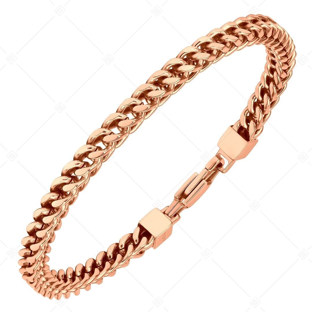 BALCANO - Pulsera de cola de zorro de acero inoxidable chapada en oro rosa de 18 quilates
