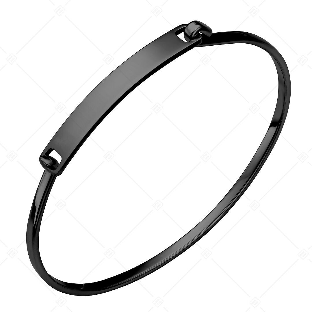 BALCANO - Clara / Brazalete minimalista de acero inoxidable con acabado pulido y baño de PVD negro