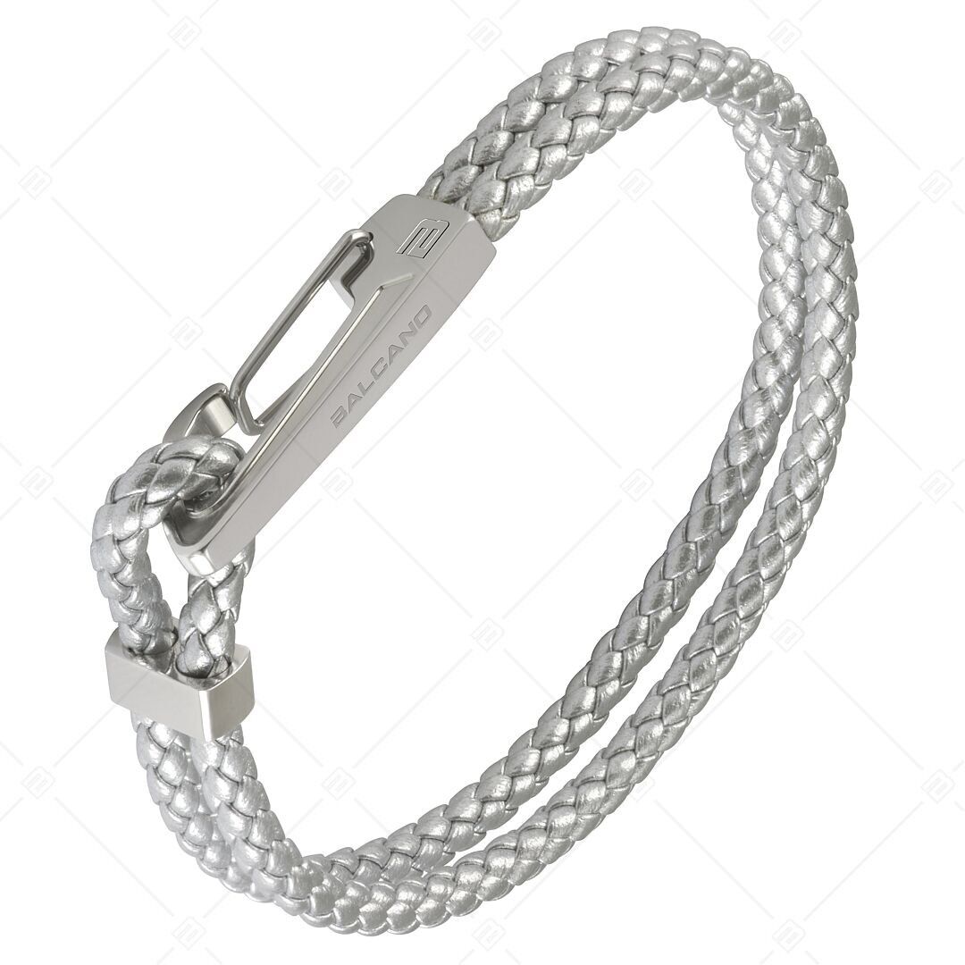 BALCANO - Enzo / Pulsera de cuero trenzado con cierre único de acero inoxidable