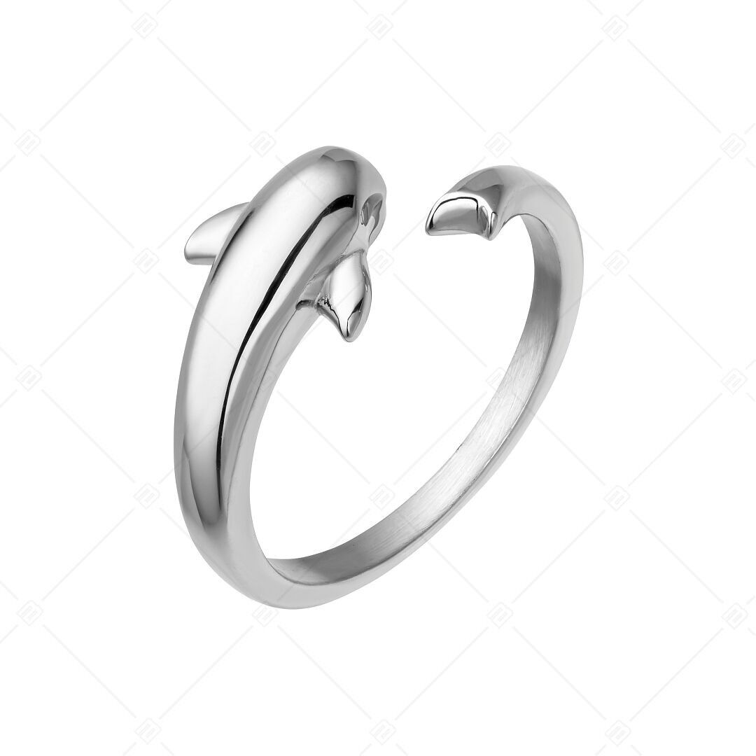 BALCANO - Anillo para el dedo del pie de acero inoxidable con forma de delfín, pulido brillante