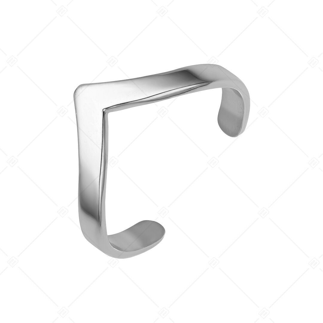 BALCANO - Anillo para el dedo del pie de acero inoxidable en forma de "V" (vainilla), pulido