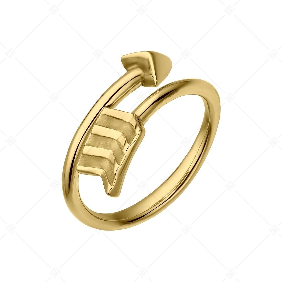 BALCANO - Anillo para el dedo del pie de acero inoxidable con forma de flecha, chapado en oro de 18 quilates