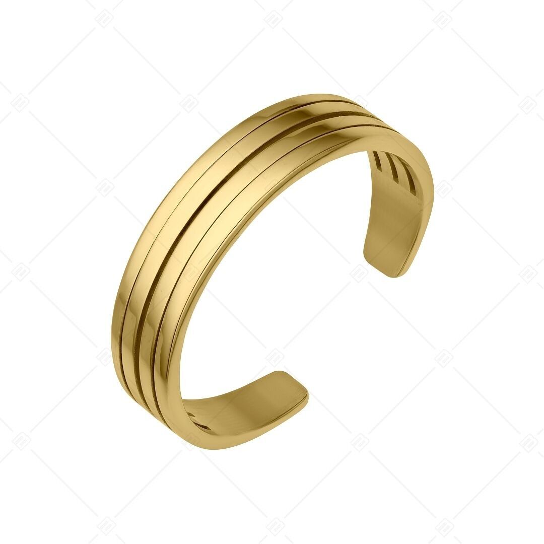 BALCANO - Anillo para el dedo del pie de acero inoxidable con forma de arco/multicarril, chapado en oro de 18 quilates