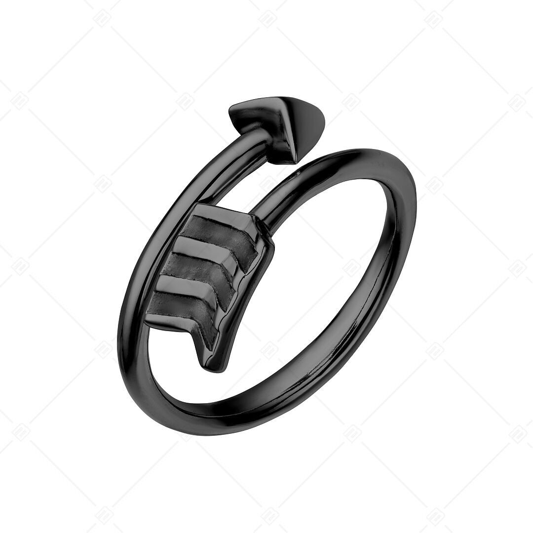 BALCANO - Anillo para el dedo del pie de acero inoxidable con forma de flecha, chapado en PVD negro